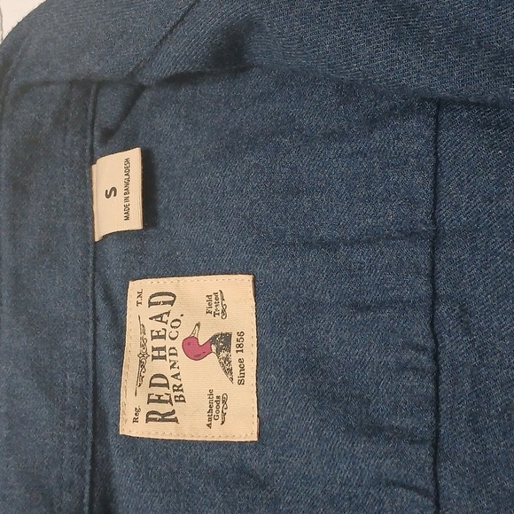 Red Head Men's Blue Button-Up Shirt ( flannel) small size new - Picture 2 of 5